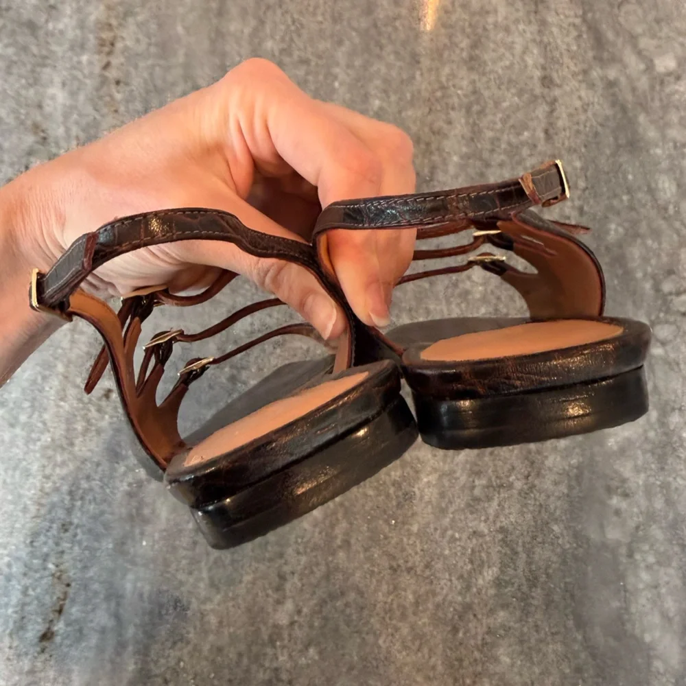 Rachel Comey | Womens Brown Croc-Embossed Slingback Sandals - Never Worn - Picture 8 of 8
